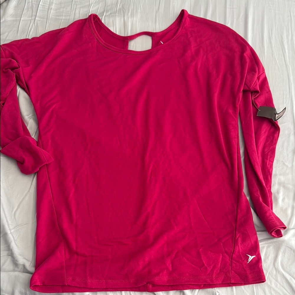 Open back Pink Long Sleeve Top